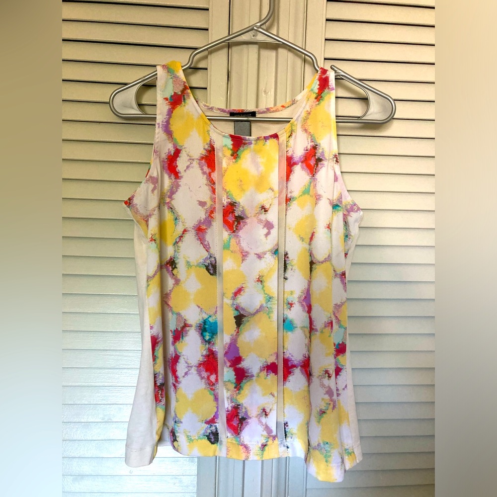 Ann Taylor Sleeveless Colorful Geometric Easter Blouse Tank Top Shirt Women’s XS
